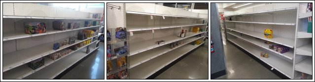 bare lego aisle at downtown seattle target