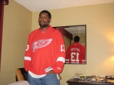 me, at a hotel in dearborn, mi wearing my just recently purchased pavel datsyuk red wings sweater