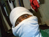 me, at home in my room disguised as a ninja